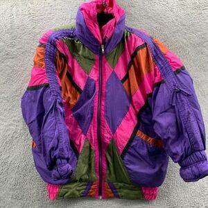 Vintage J Gallery Jacket Womens Small Top Down Pink Purple*